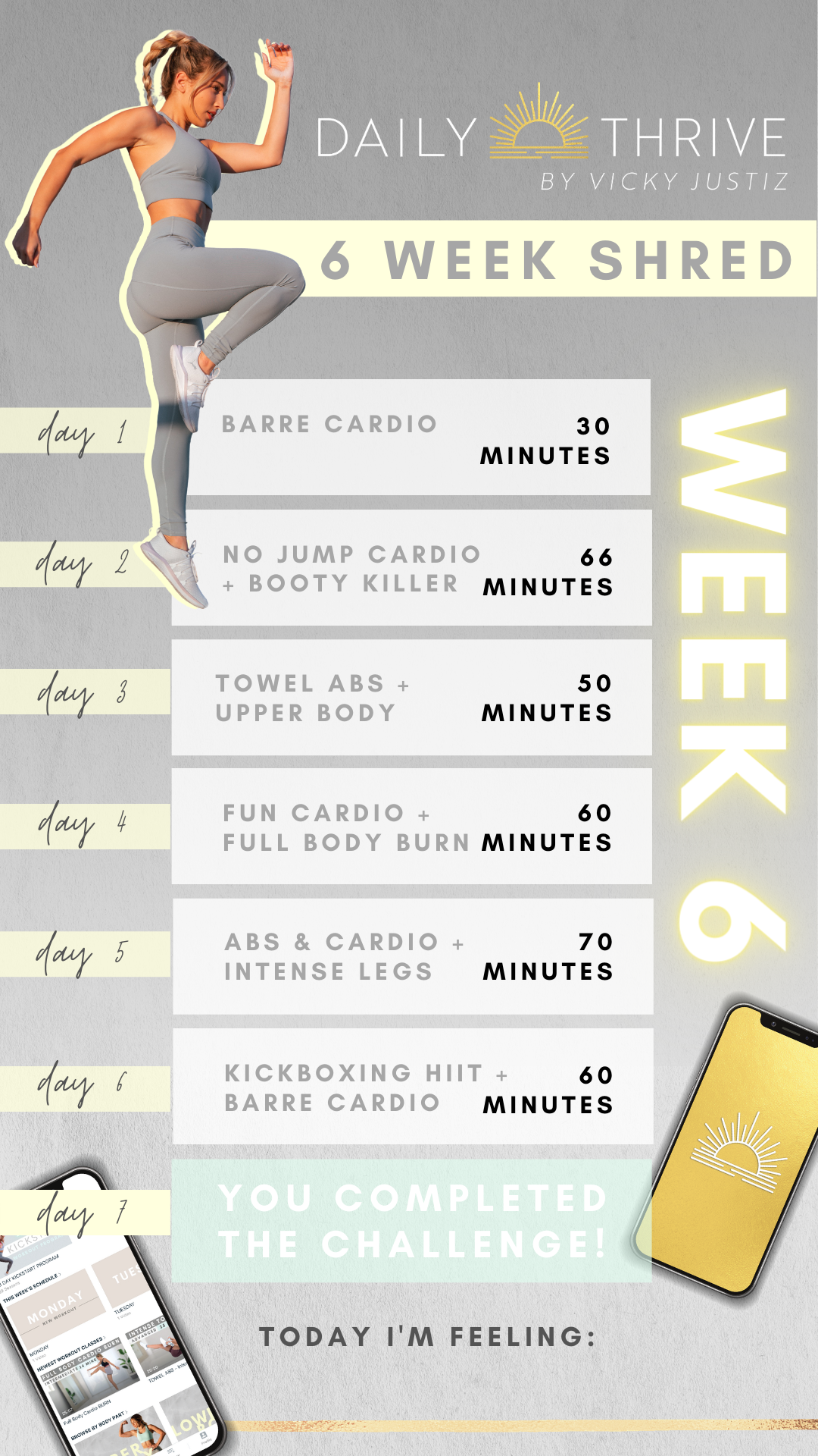 WEEK 6 SHRED CALENDAR