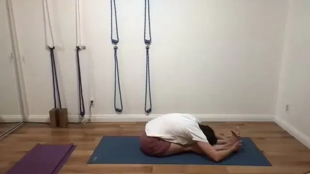 4-10-26 Gulnaaz Yoga Club Ardha Baddha Padmottanasana gets the legs ready for Adha Baddha Padma Paschimottanasana