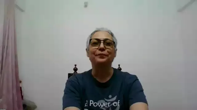 8-3-26 Gulnaaz Yoga Club Urdhva Namaskarasana in Vrksasana and Utkatasana with attention on clavicles and elbows