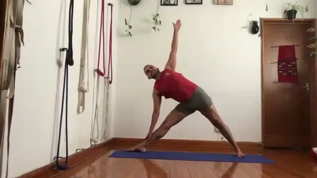 5-1-26 Gulnaaz Yoga Club Keep the side ribs extended equally in Gomukhasana, Trikonasana and Parighasana.