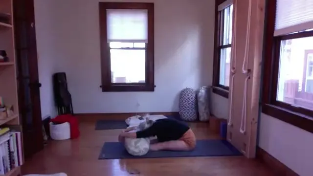 3-27-26 Gulnaaz Yoga Club extend the sides of the body in restorative poses, and Ujjayi breath.