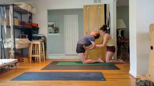 4-3-26 Gulnaaz Yoga Club 2026 Learn armpit action from bent elbows.  Understand hands on the waist in Trikonanasana, Virabhadras