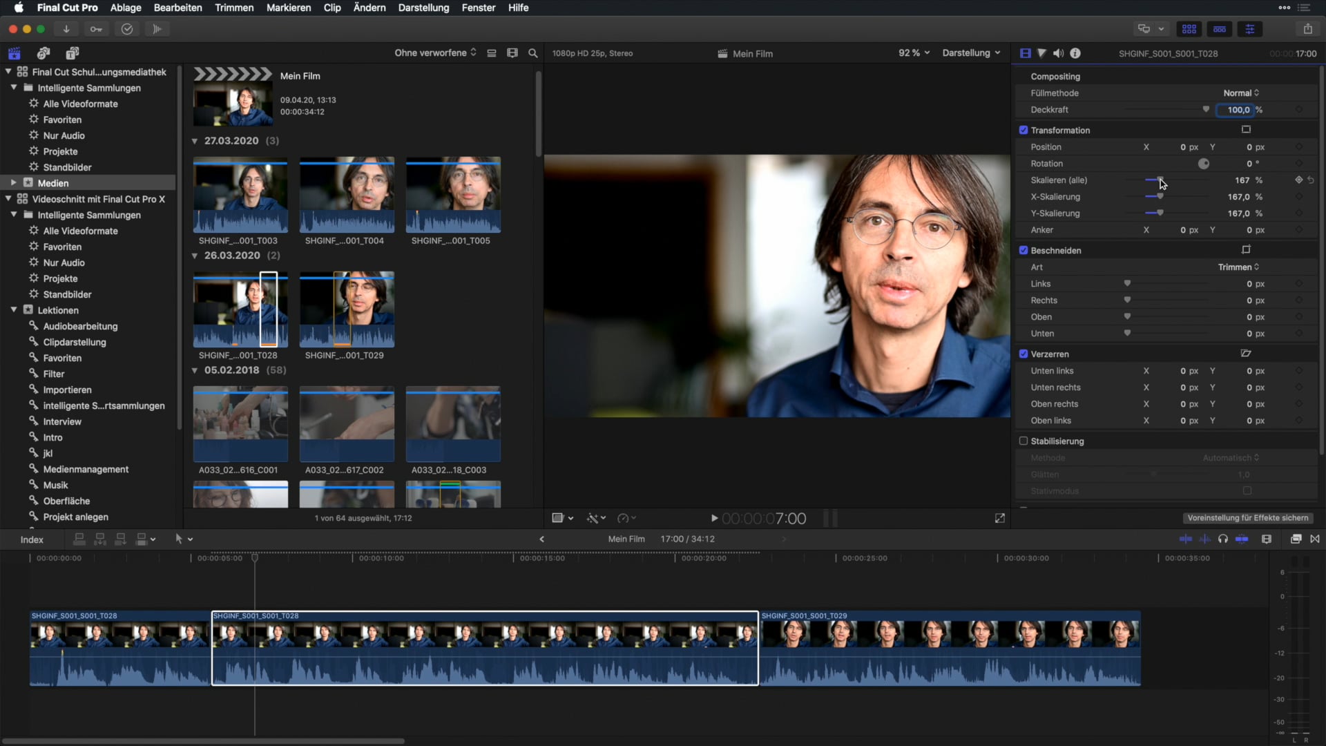 15 Usecase: Schnitt eines Interviews