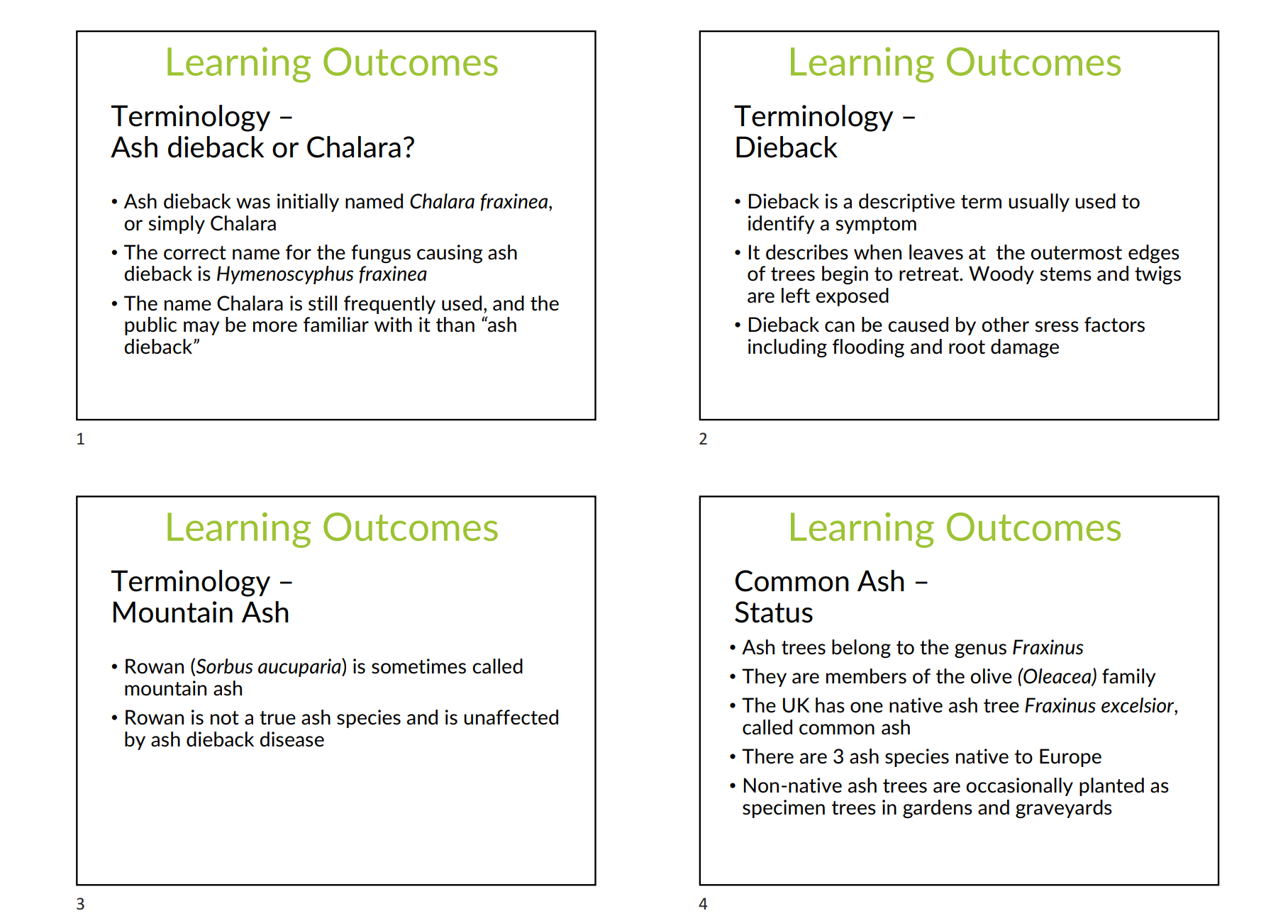 Learning outcomes - Ash dieback 4x Page pdf