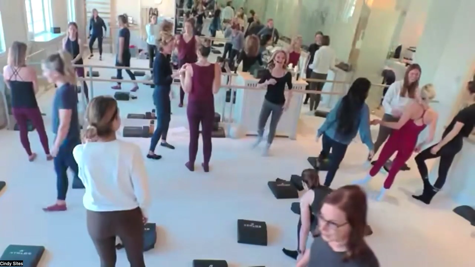 New featured barre class with Cindy featuring pretzel for seat work.