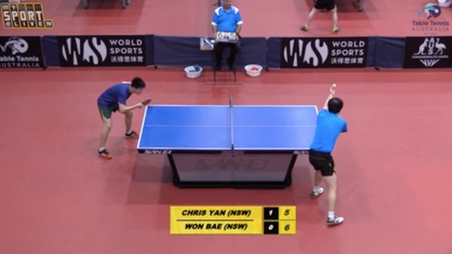 Men's Singles: Chris Yan (NSW) vs. Won Bae (NSW)