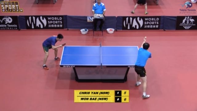 Men's Singles: Chris Yan (NSW) vs. Wo...