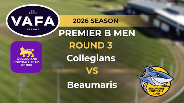 VAFA 2026 R3 PREM B Men’s Collegians ...