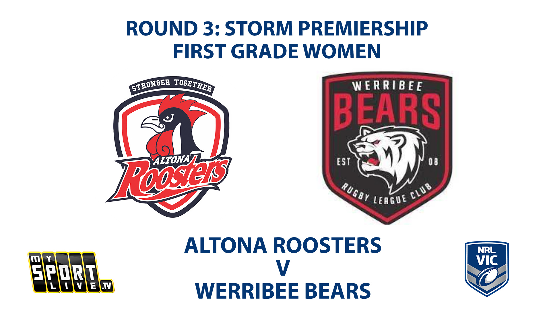 2023 RD3 First Grade Women's: Altona Roosters v Werribee Bears