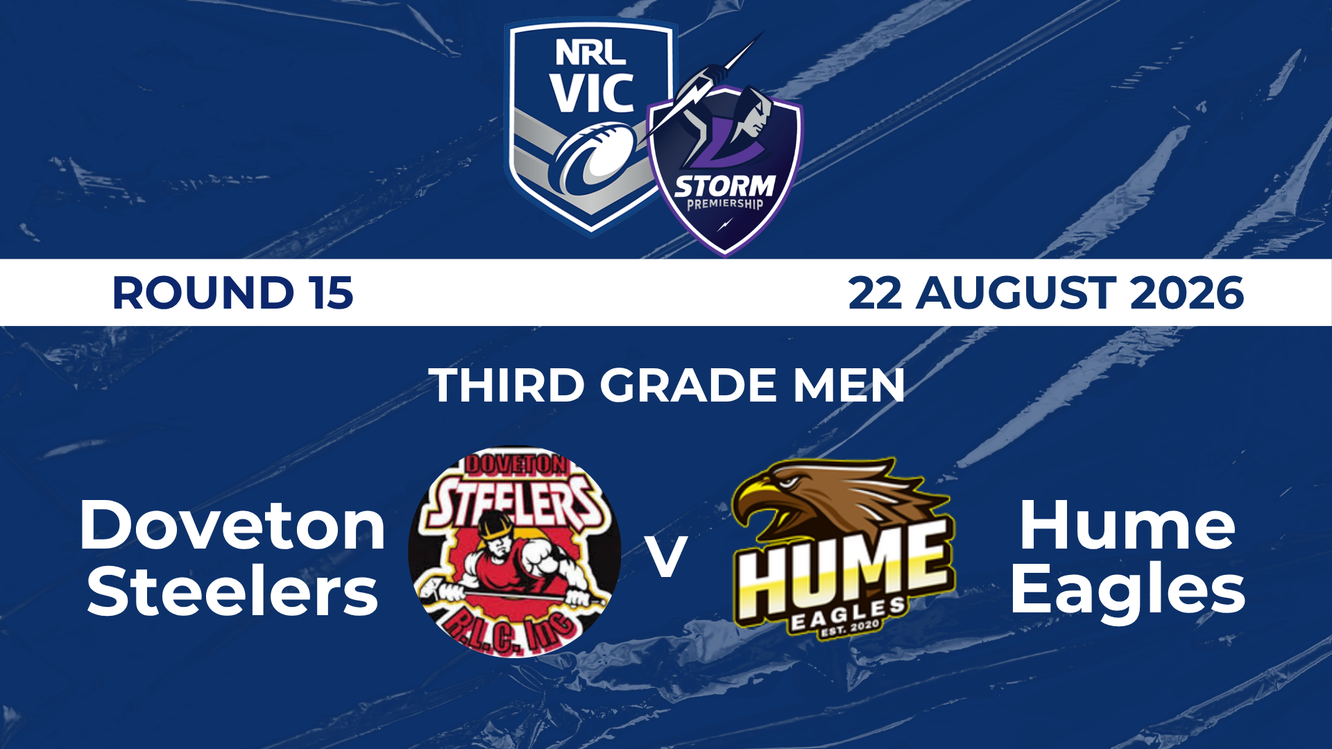 H2 2026 R15 Third Grade Mens Doveton Steelers V Hume Eagles
