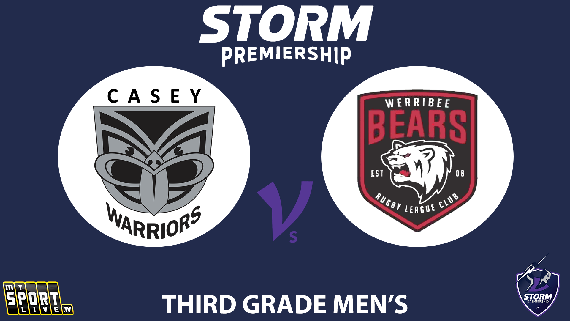 H2 2024 R5 Third Grade Men's: Casey Warriors v Werribee Bears