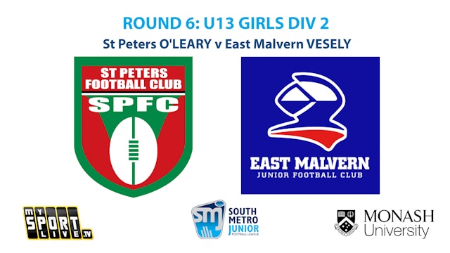 R6: U13 Girls Div 2 - St Peters v East Malvern