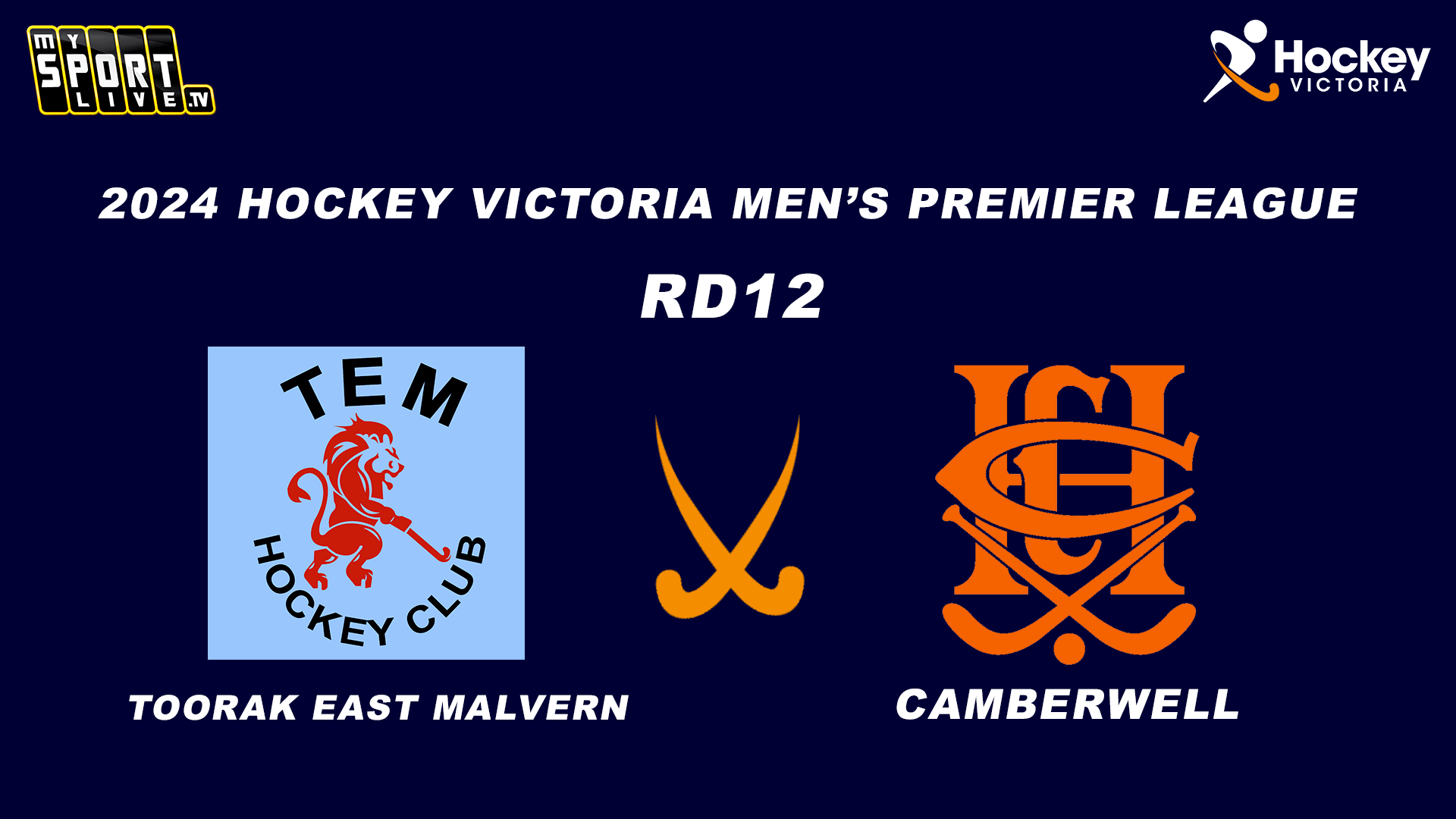HOCKEY VIC RD12 MATCHES - SAT 13TH JULY 2024