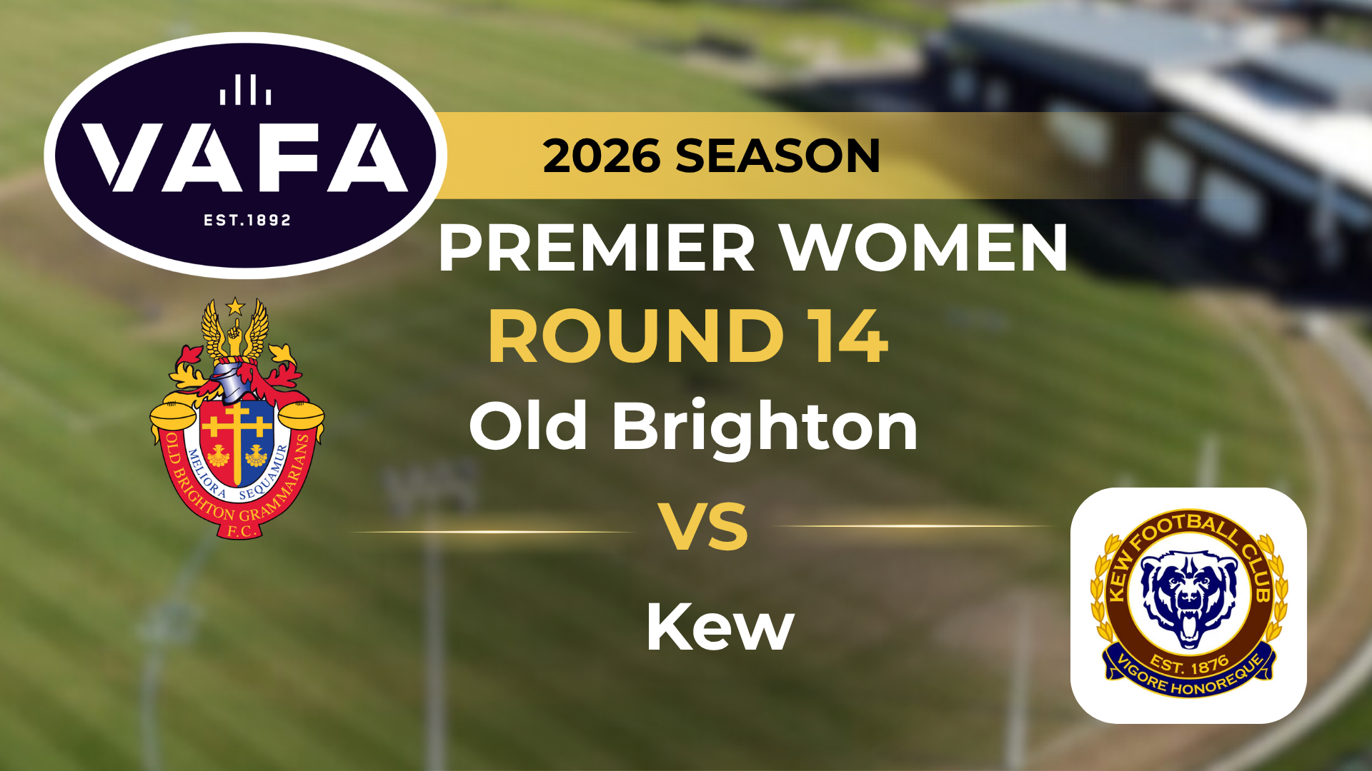 VAFA 2026 R14 PREM Women's Old Brighton V KEW