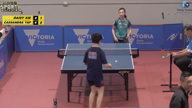 Hopes Girls' Singles Daisy Xie (NSW) vs. Cassandra Yap (VIC) Match 1