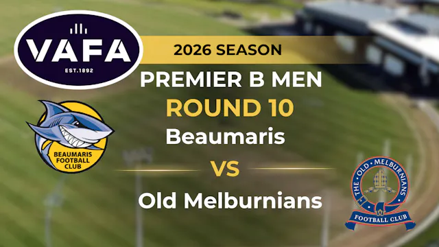 VAFA 2026 R10 PREM B Men's Beaumaris ...