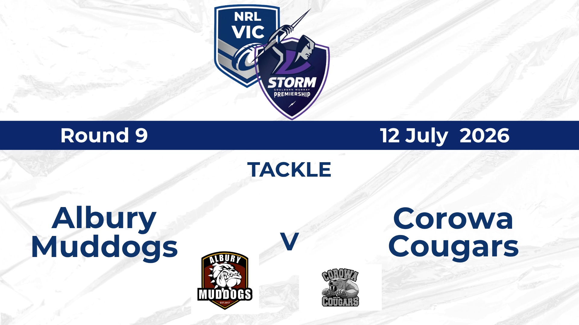 H2 2026 R9 MENS TACKLE - Muddogs vs Cougars