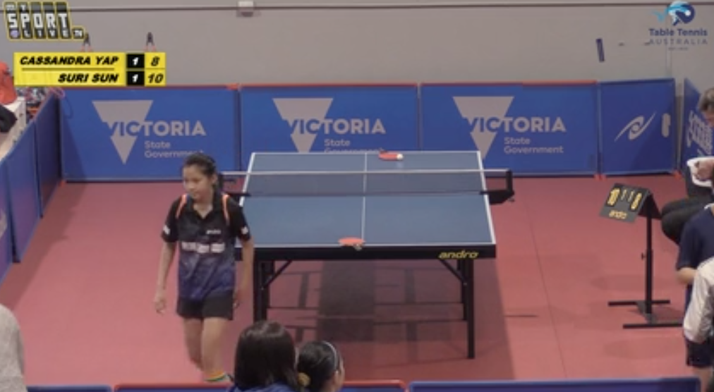 Hopes Girls' Singles Cassandra Yap (VIC) vs. Suri Sun (NSW)