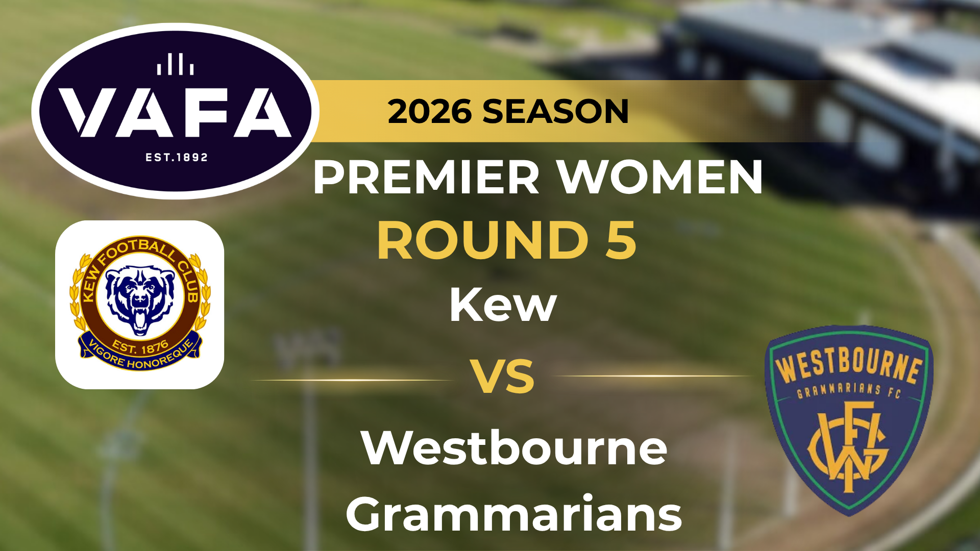 VAFA 2026 R5 PREM Women’s Kew V Westbourne Grammarians