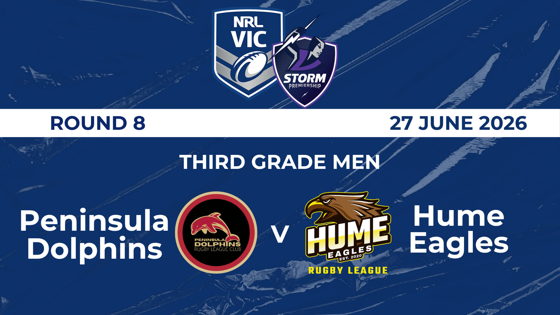 H1 2026 R8 Third Grade Men Peninsula Dolphins V Hume Eagles