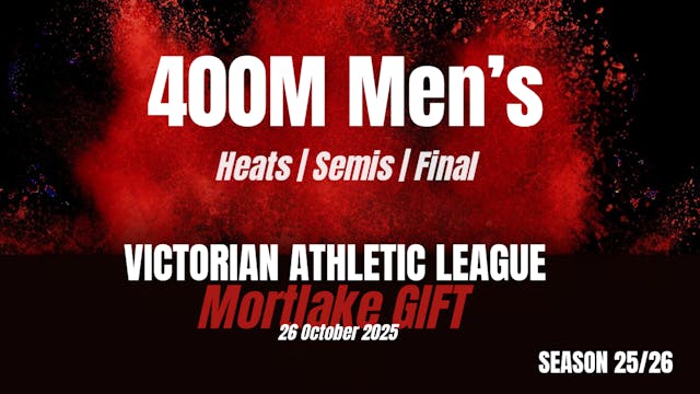 Mortlake 400M Men's Heats Semis Final
