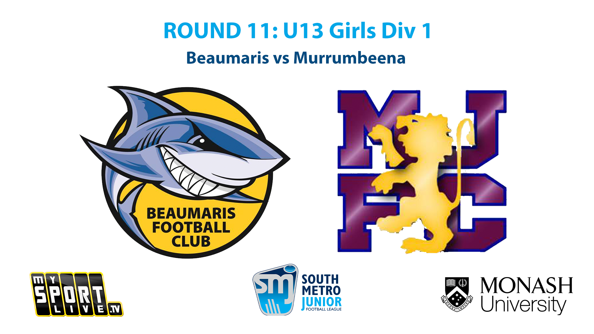 SMJFL R11: U13 Girls Div 1 - Beaumaris vs Murrumbeena
