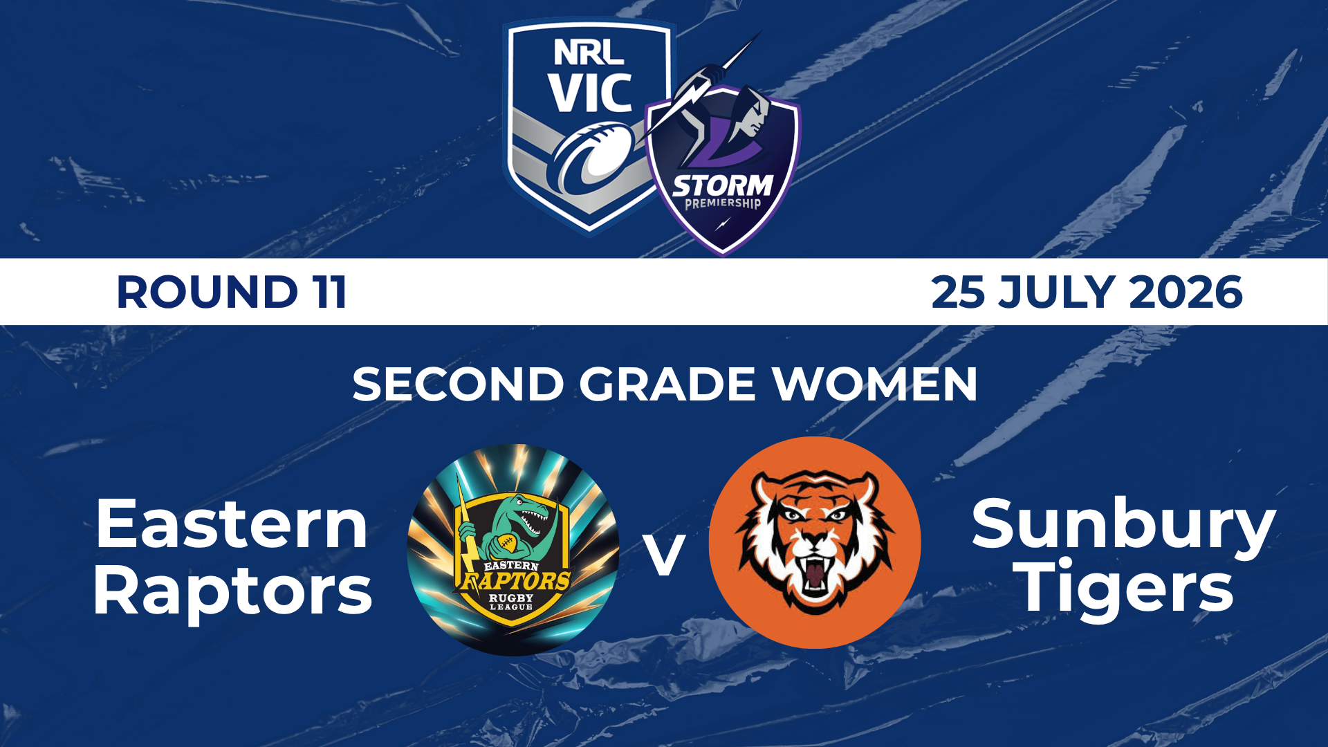 H1 2026 R11 Second Grade Women Eastern Raptors V Sunbury Tigers