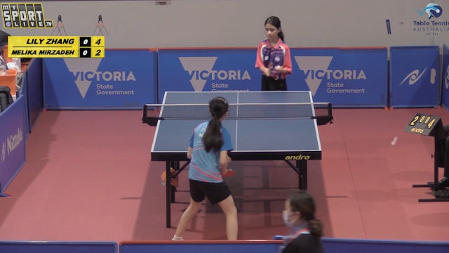 Hopes Girls' Singles Final Lily Zhang (NSW) vs. Melika Mirzadeh (NSW)