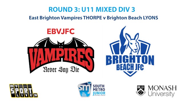 R3: U11 Mixed Div 3 - East Brighton v Brighton Beach