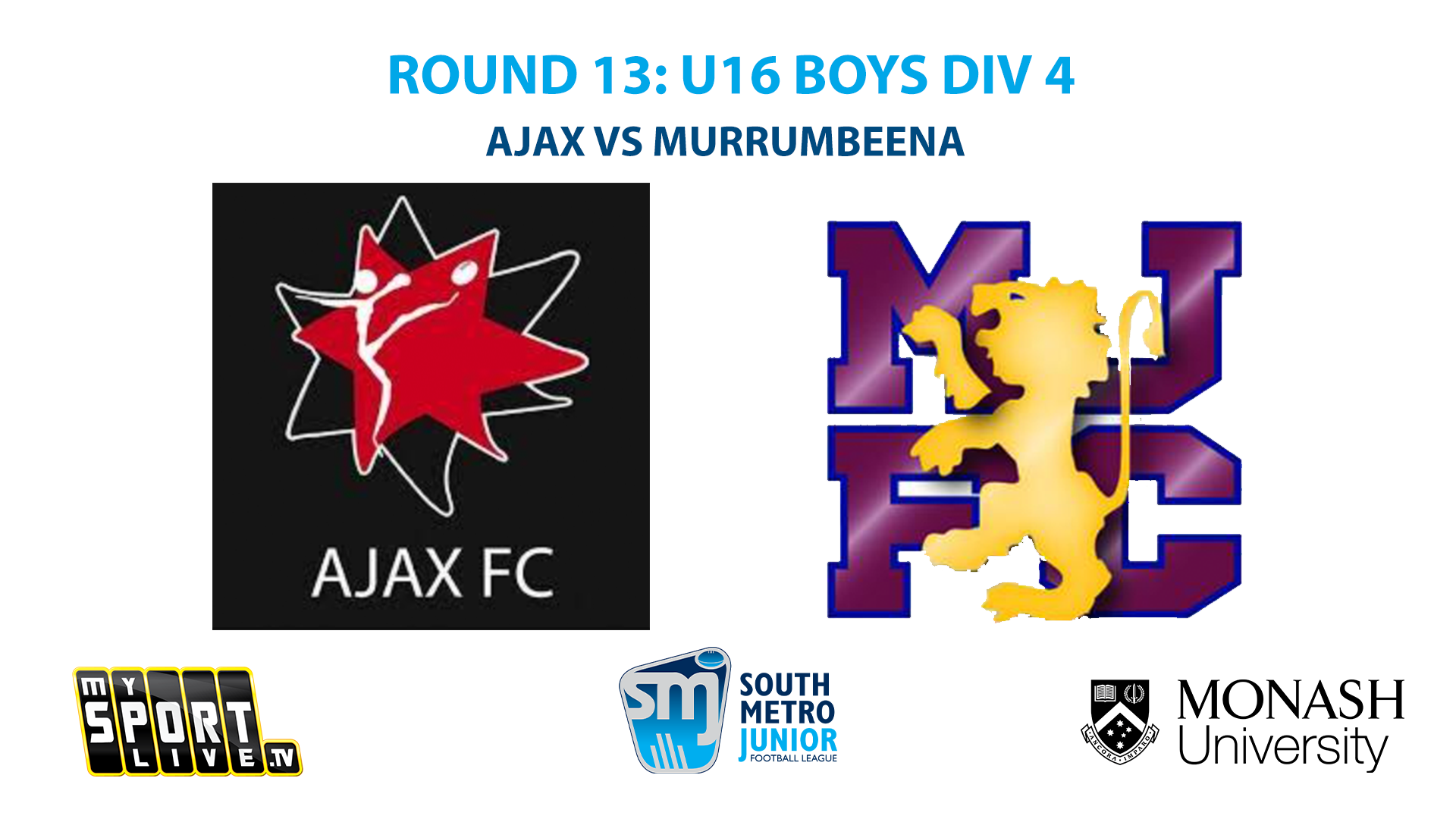SMJFL R13: U16 Boys Div 4 AJAX vs Murrumbeena
