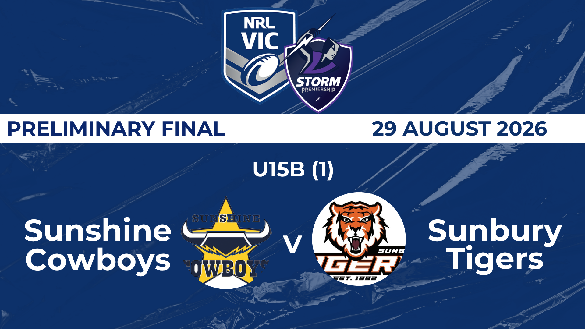 H1 2026 PF U15B (1) Sunshine Cowboys V Sunbury Tigers