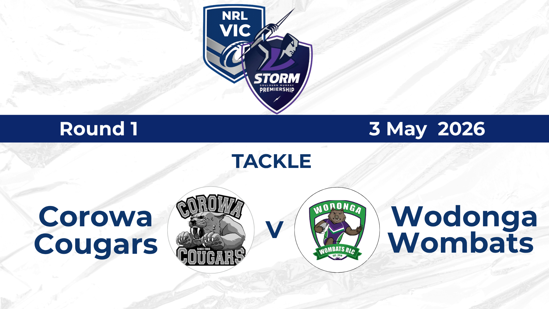 H2 2026 GMSP R1 MENS Corowa Cougars v Wodonga Wombats TACKLE