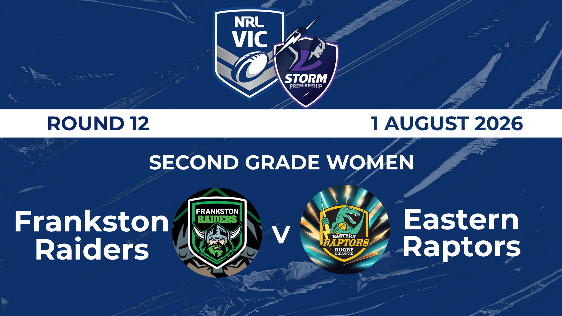 H2 2026 R12 Second Grade Women Frankston Raiders V Eastern Raptors