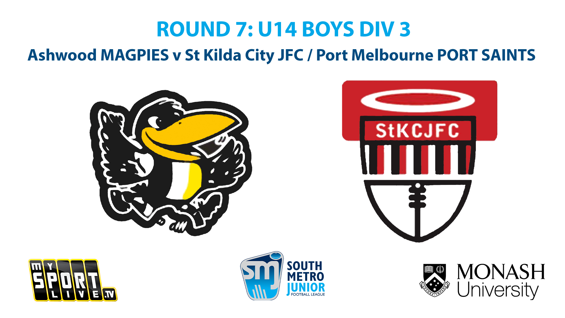 R7: U14 Boys Div 3 - Ashwood v St Kilda City JFC / Port Melbourne
