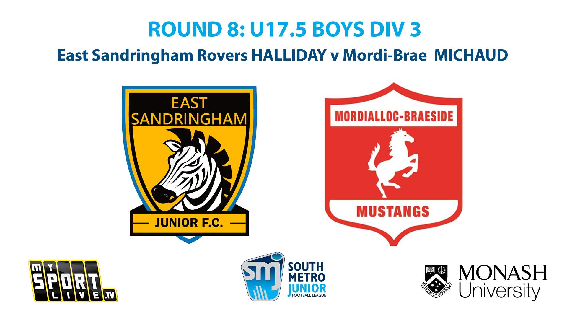 SMJFL R8: U17.5 Boys Div 3 - East Sandringham Rovers vs. Mordi-Brae