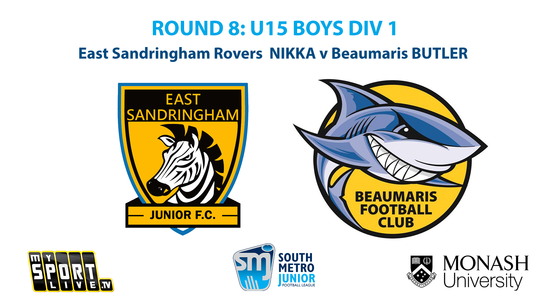 SMJFL R8: U15 Boys Div 1 - East Sandringham Rovers vs. Beaumaris