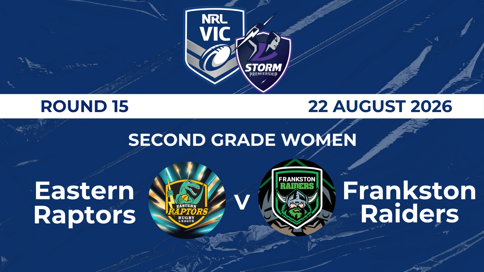 H1 2026 R15 Second Grade Women Eastern Raptors V Frankston Raiders