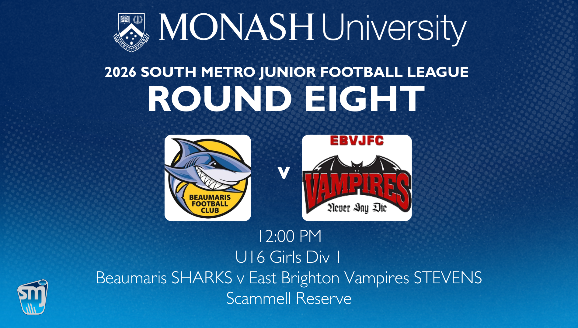 SMJFL R8: U16 Girls - Beaumaris v E Brighton