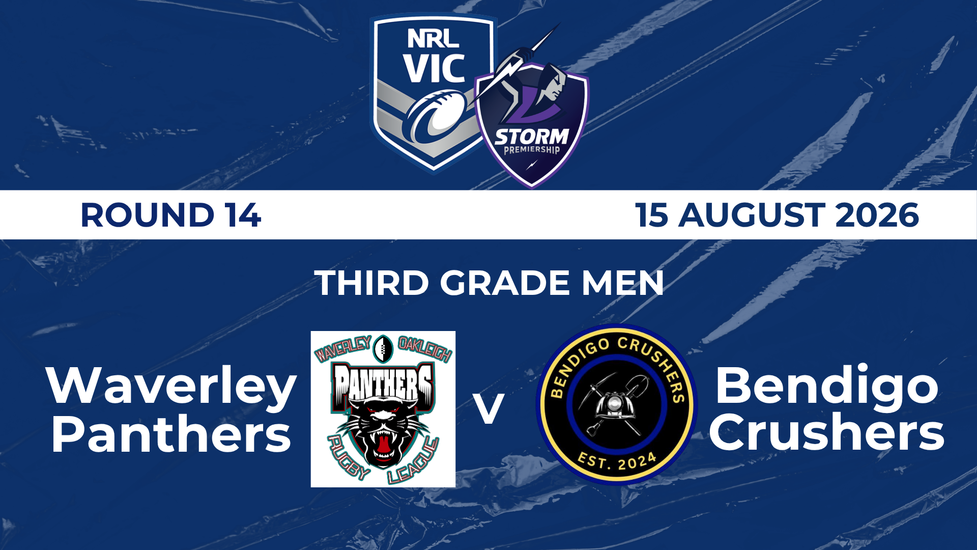 H1 2026 R14 Third Grade Men Waverley Panthers V Bendigo Crushers