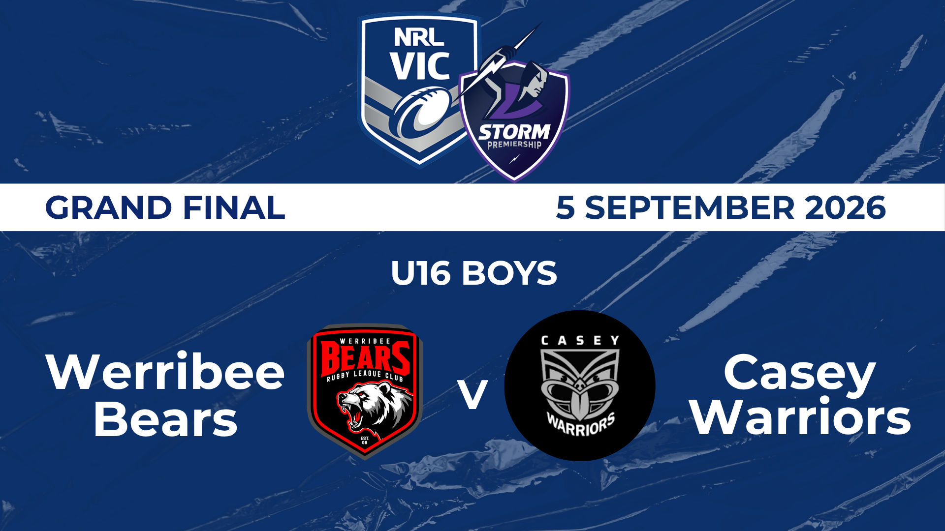 H1 2026 GF PREM U16 Boys Werribee Bears V Casey Warriors