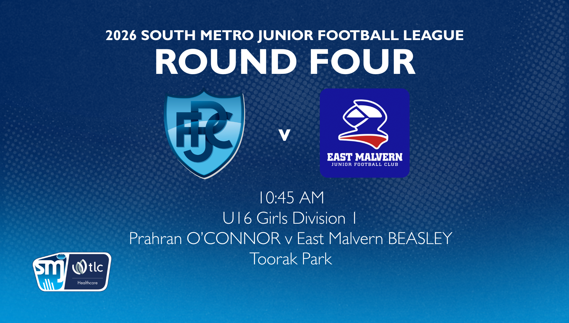 SMJFL R4: U16 Girls Div 1 - Prahran O'Connor vs East Malvern Knights