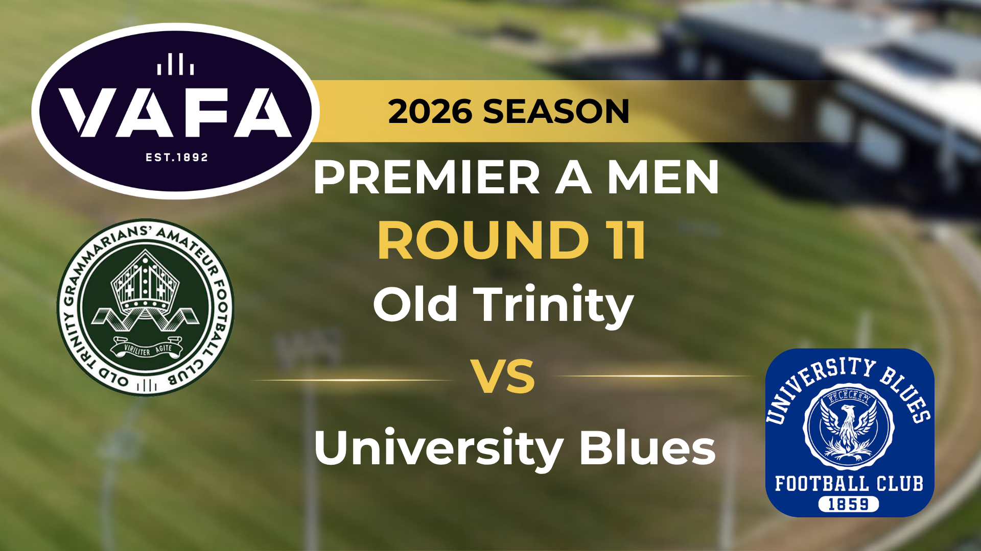 VAFA 2026 R11 PREM A Men's Old Trinity V University Blues