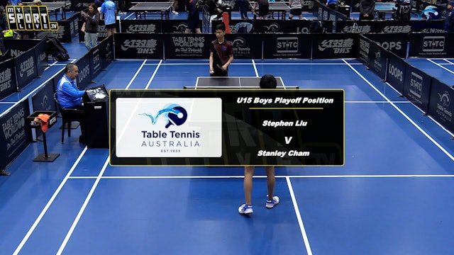 Day 2 U15 Boy's Playoff Position - Stephen Liu (NSW) v Stanley Cham (QLD)