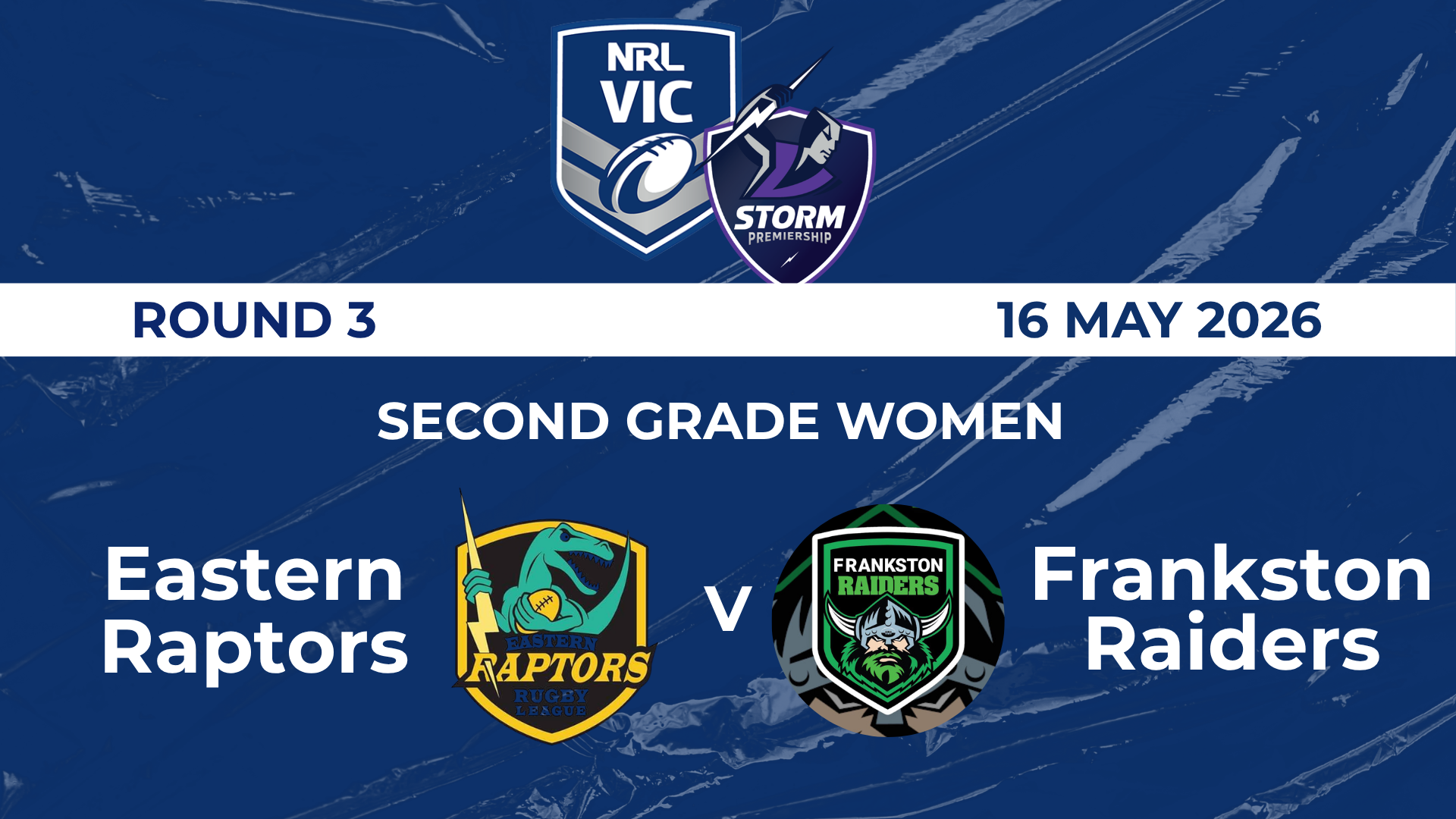 NRL R3: SGW - Eastern Raptors v Frankston Raiders