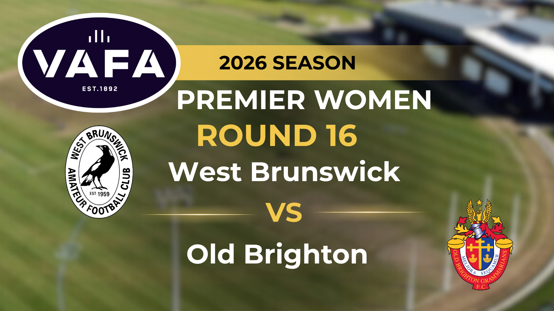VAFA 2026 R16 PREM Women's West Brunswick V Old Brighton