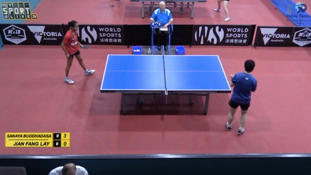 Women's Singles Final: Jian Fang Lay (VIC) vs. Sanaya Buddhadasa (NSW)