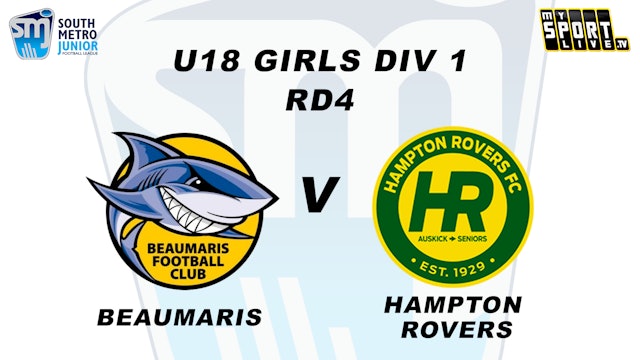 2024 SMJFL RD4 U18 Girls Div 1 Beaumaris v Hampton Rovers