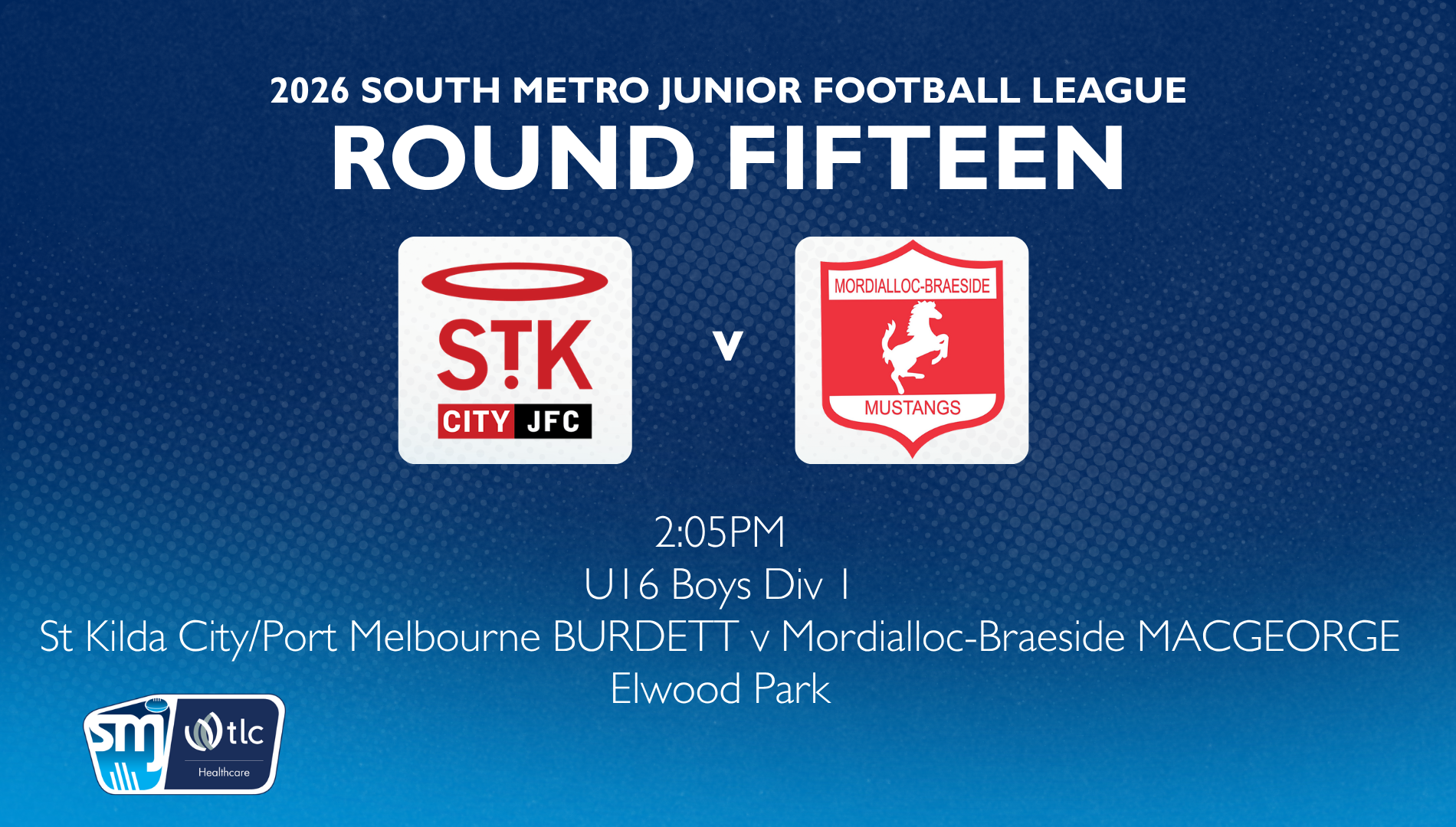 SMJFL R15: U16 Boys Div 1 - St Kilda City/Port Melbourne v Mordi-Brae