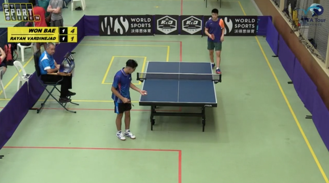 Won Bae v Rayan Vardinejad - U19 Boys' Singles Group