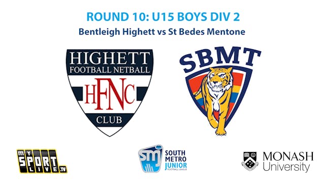 SMJFL R10: U15 Boys Div 2 Bentleigh H...